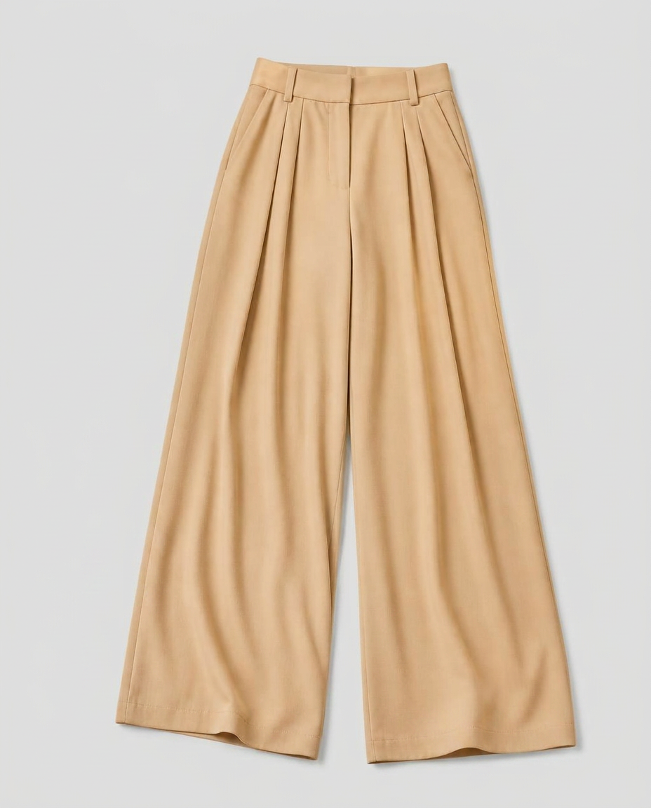 Pleated Wide-Leg Trousers